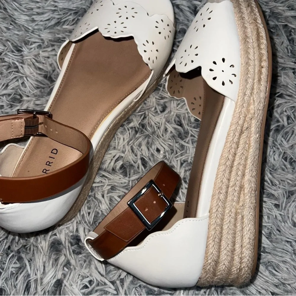 Torrid Cream and Tan Espadrille Sandals